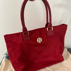 Tory Burch Dena Red Tote Bag